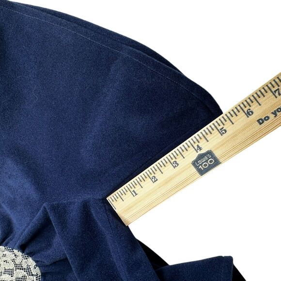 Vtg Blue Dress W/ Shrug 70s 80s Maxi Lace Bell Sleeve Halter Boho Hippie Regency - Picture 8 of 14